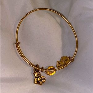 Alex and ani gold teddy bear charm bracelet
